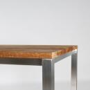 klink / Carma Old-Teak-Tisch FORTE, Edelstahl / Teakplanken, 90 x 90 cm