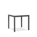 klink / Carma HPL-Tisch TORONTO, Aluminium / HPL, Gestell: anthrazit, Farbe: weiß, 80 x 80 cm