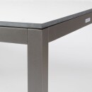 klink / Carma HPL-Tisch TORONTO, Aluminium / HPL, Gestell: marrone, Farbe: weiß, 80 x 80 cm