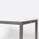 klink / Carma HPL-Tisch TORONTO, Aluminium / HPL, Gestell: marrone, Farbe: weiß, 90 x 90 cm