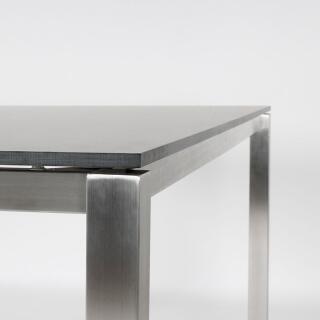 klink / Carma HPL-Tisch FORTE, Edelstahl / HPL, Farbe: betonoptik, 130 x 80 cm