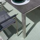 klink / Carma HPL-Tisch FORTE, Edelstahl / HPL, Farbe: ROCK zinn, 160 x 90 cm