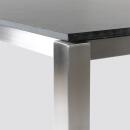 klink / Carma HPL-Tisch FORTE, Edelstahl / HPL, Farbe: ROCK zinn, 80 x 80 cm