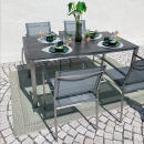 klink / Carma HPL-Tisch FORTE, Edelstahl / HPL, Farbe: ROCK zinn, 80 x 80 cm