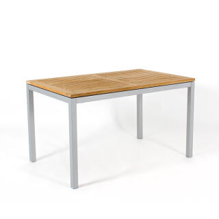 klink / Carma Teak-Tisch TORONTO, Aluminium / Premium Teakholz, Gestell: metallic, 160 x 90 cm