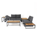 klink/Carma Lounge/Liege MANHATTAN 3-Sitzer, aus Aluminium, Farbe Anthrazit