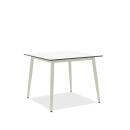klink / Carma HPL-Tisch SCANDIC, Aluminium / HPL, Gestell: creme, Farbe: weiß, 90 x 90 cm