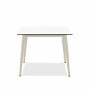 klink / Carma HPL-Tisch SCANDIC, Aluminium / HPL, Gestell: creme, Farbe: weiß, 90 x 90 cm