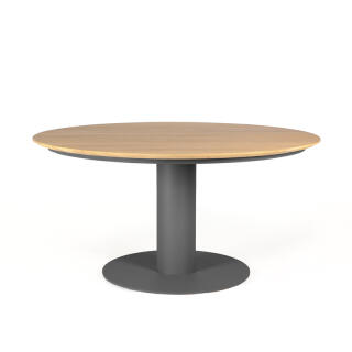 klink / Carma Tisch PULA, Aluminium / Teakholz, Farbe: anthrazit, Ø 150 cm