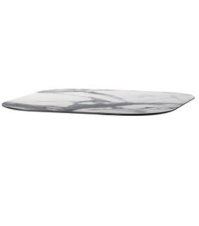 HPL-Tischplatte 70 x 70 cm, 10-12 mm, schweizer Kante, wetterfestes Hochdrucklaminat, Farbe: Carrara marble effect