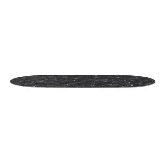 HPL-Tischplatte 160 x 70 cm, 10-12 mm, oval, schweizer Kante, wetterfestes Hochdrucklaminat, Farbe: black marble effect