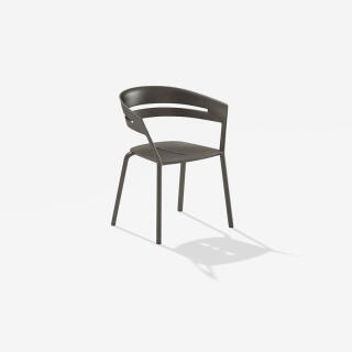 Fast Sessel RIA, Farbe: grau-metallic, Aluminium